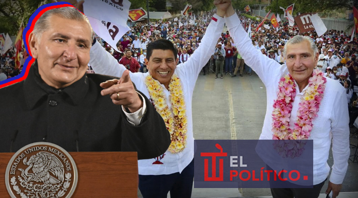 Gritan 'presidente, presidente' a Adán Augusto en mitin de Morena en Oaxaca