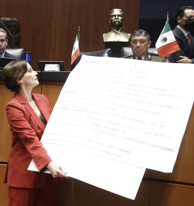 Lilly Téllez en el senado