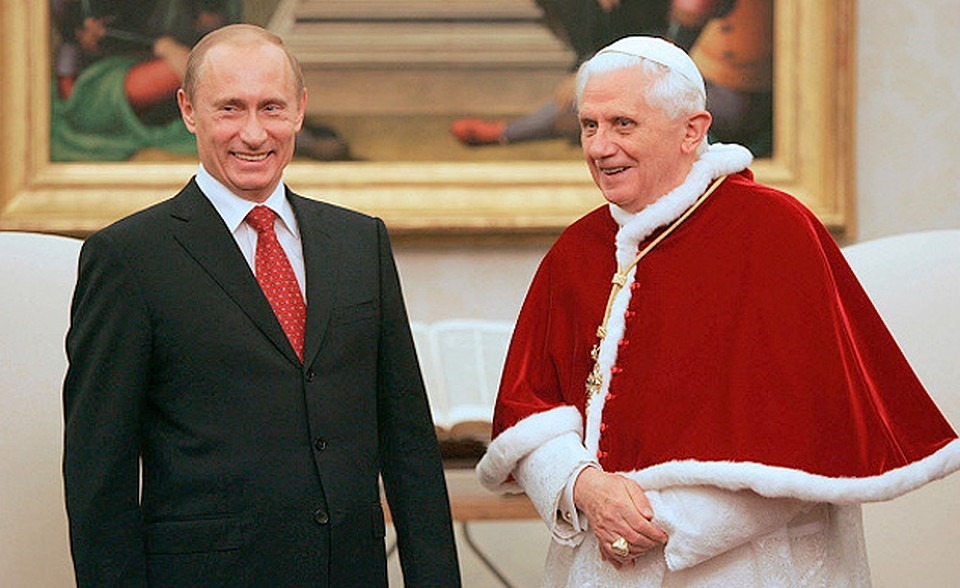 Papa Benedicto XVI y Vladimir Putin