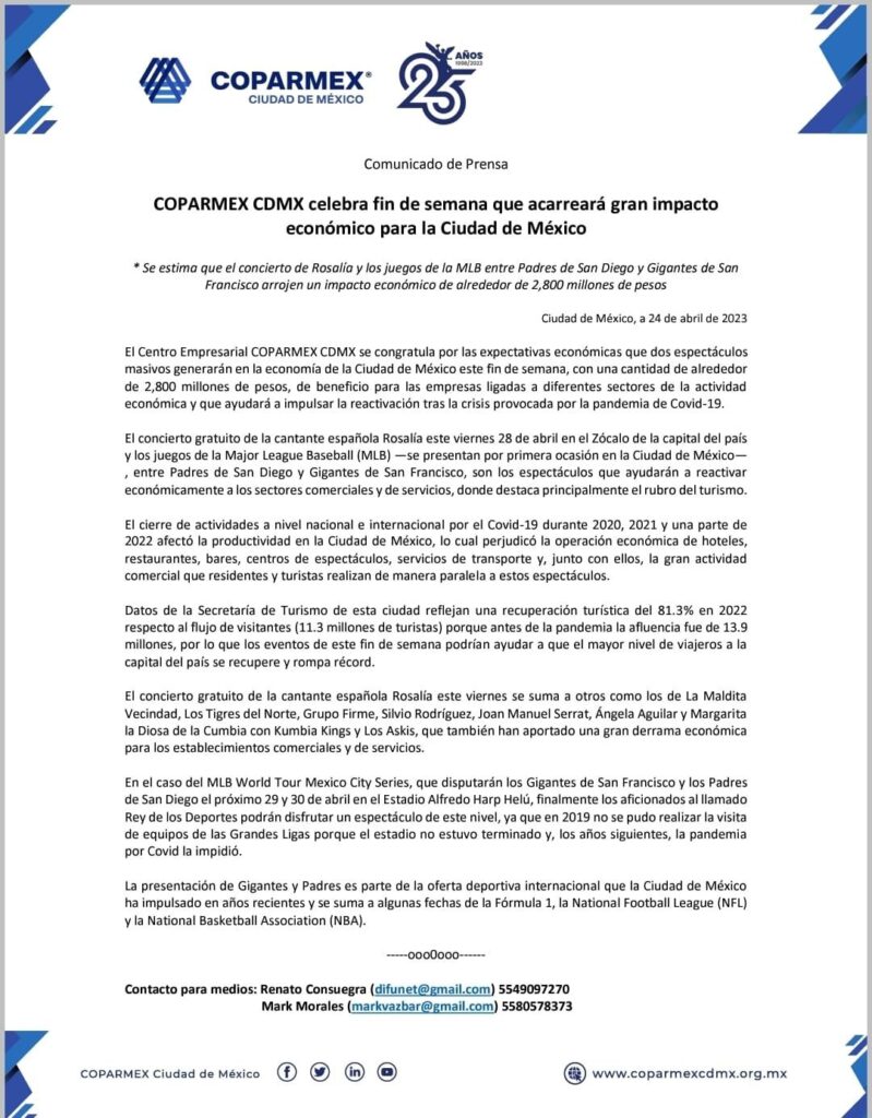 Coparmex comunicado