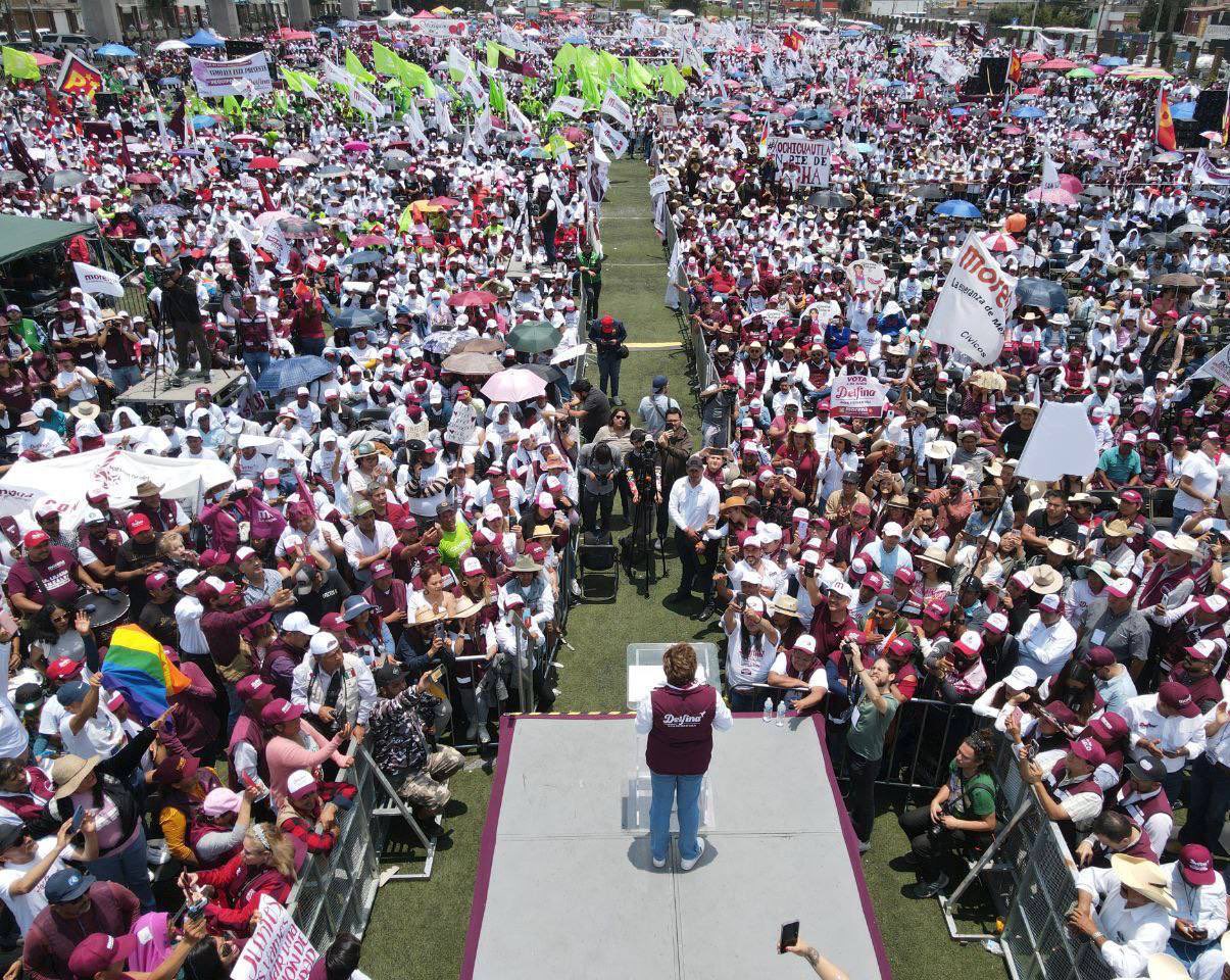 Delfina Gómez cierra campaña en Toluca 