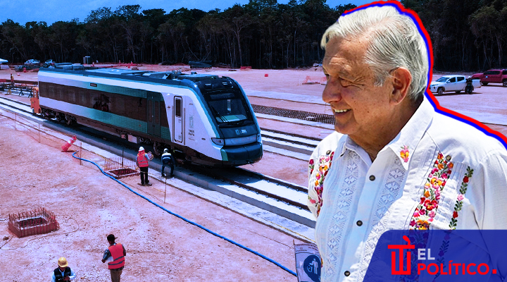 AMLO celebra llegada del primer vagón del Tren Maya a Cancún