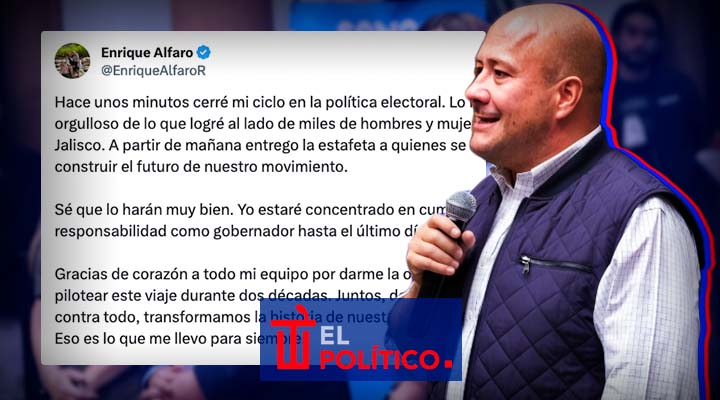 Enrique Alfaro anuncia su retiro de la política electoral