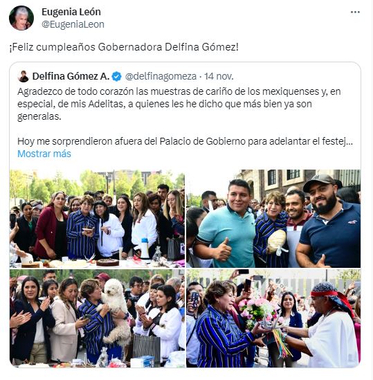 Heugenia León felicita a Delfina Gómez