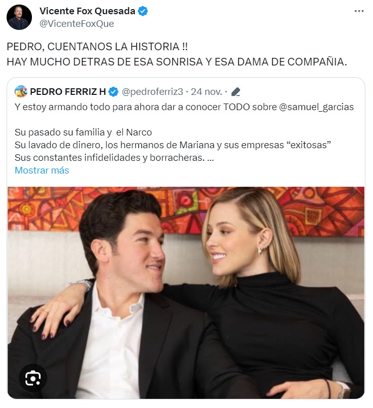 Fox llama dama de compañía a Mariana Rodríguez