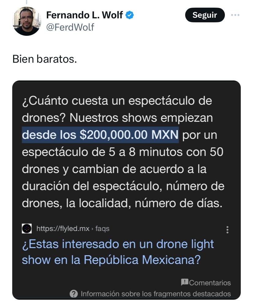 Costo de drones de Xóchitl