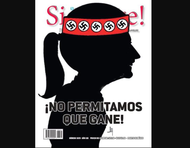 Protestas contra portada Siempre de Sheinbaum con símbolos nazis 