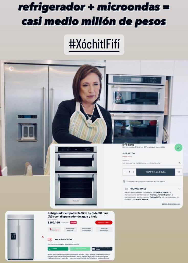 Xóchitl Gálvez y su refrigerador millonario