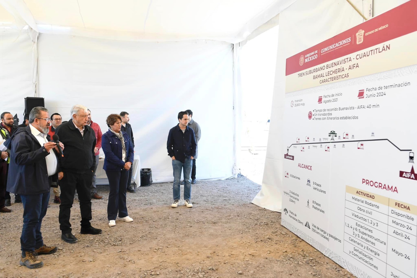 AMLO y Delfina Gómez supervisan Tren Suburbano