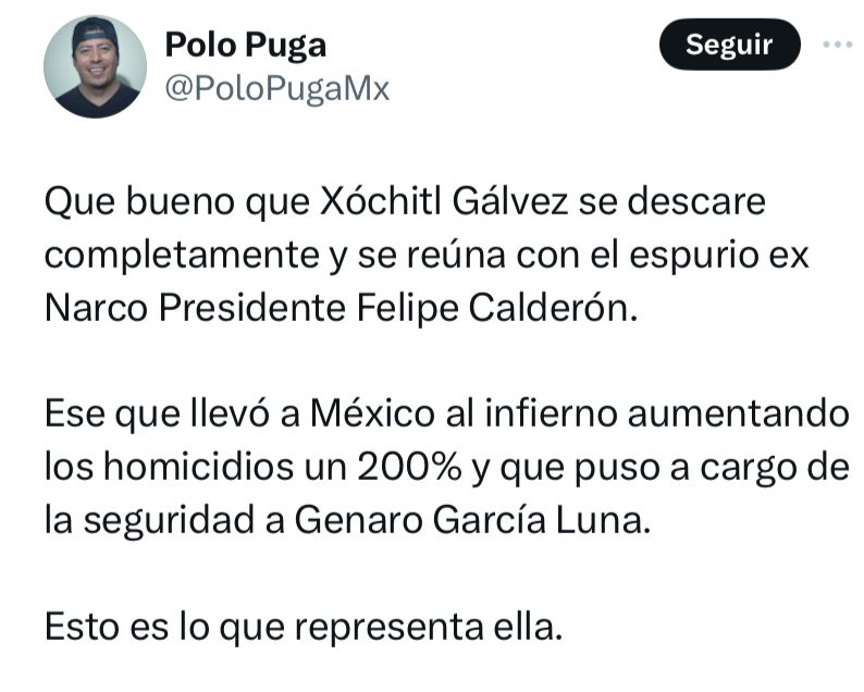 Critican a Xóchitl Gálvez tras reunión con Felipe Calderón