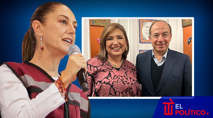 Sheinbaum critica foto de Xóchitl Gálvez con Felipe Calderón