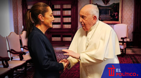 Sheinbaum y el Papa Francisco en El Vaticano