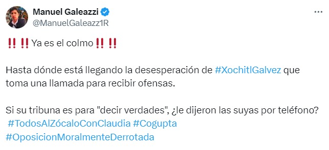 Xóchitl Gálvez recibe llamada en vivo y la insultan