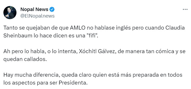 Xóchitl Gálvez sin inglés