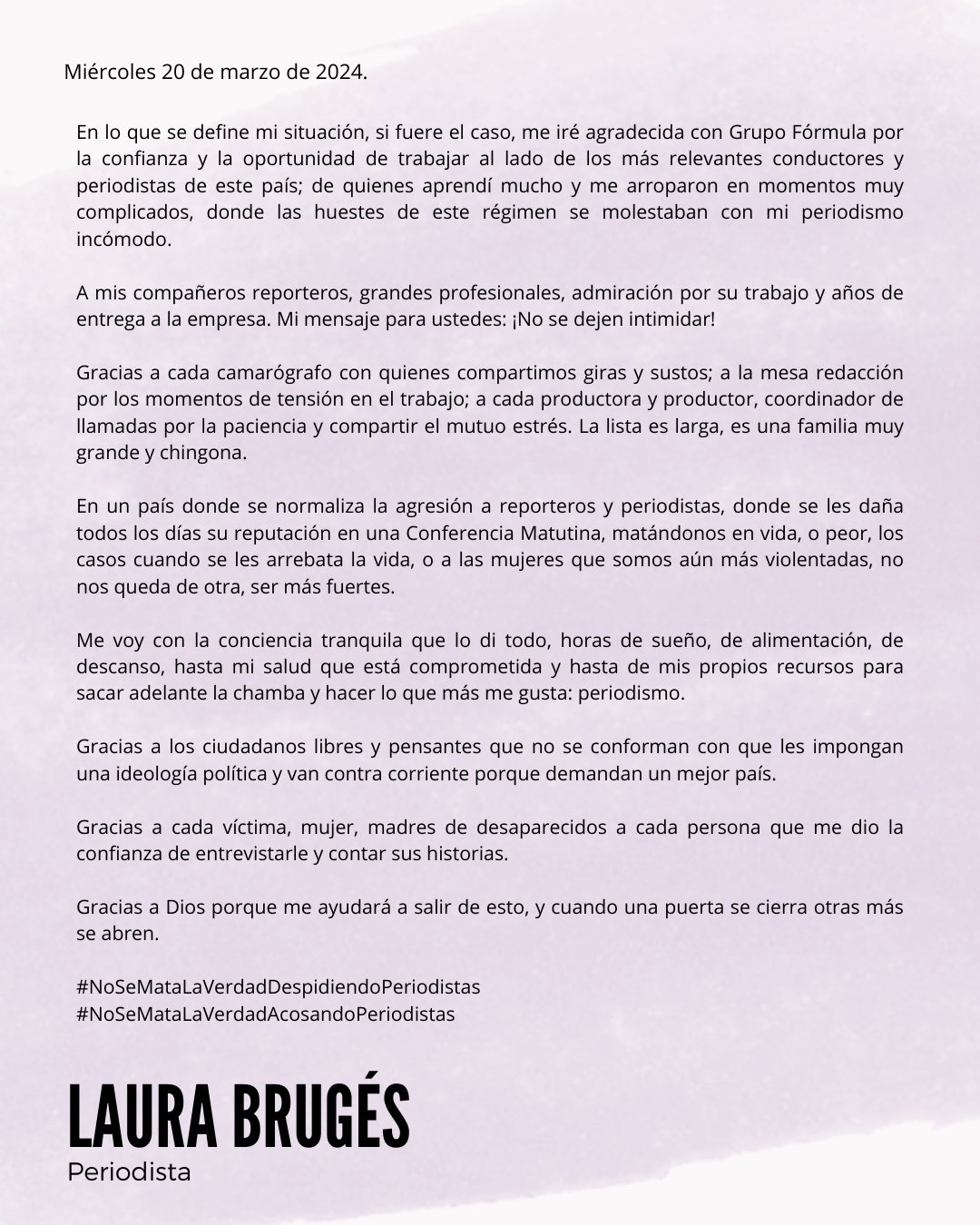 Postura de Laura Brugés