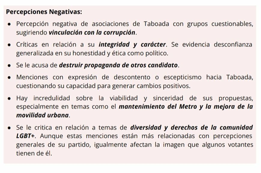 Puntos negativos de Santiago Taboada