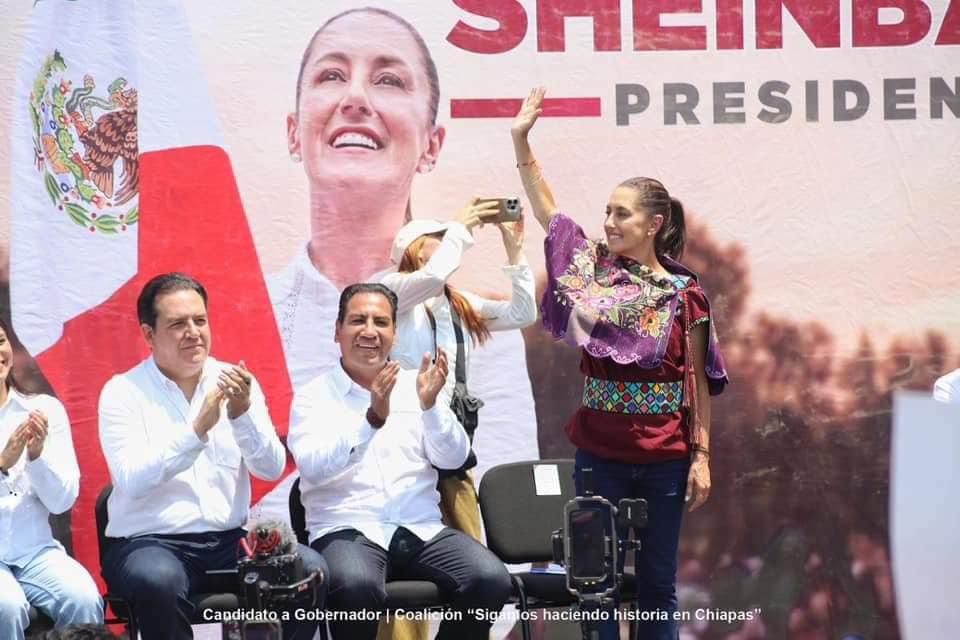 Claudia Sheinbaum mitin en Chiapas 