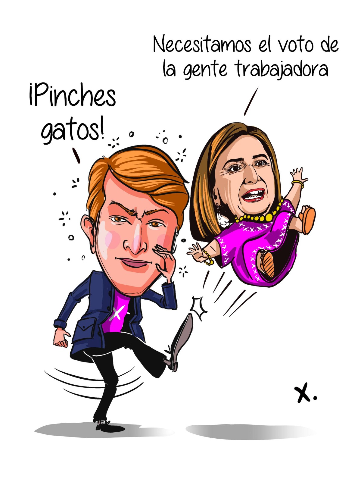 Xóchitl Gálvez y cartón de su hijo