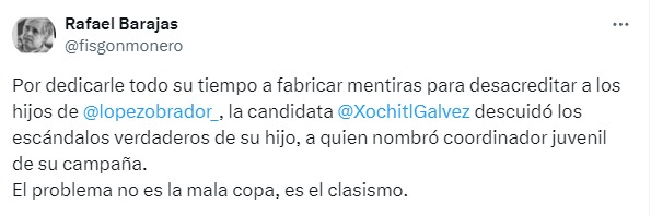 Xóchitl Gálvez y críticas sobre su hijo