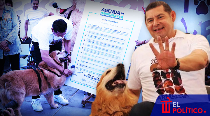 Alejandro Armenta firma agenda animalista en Puebla
