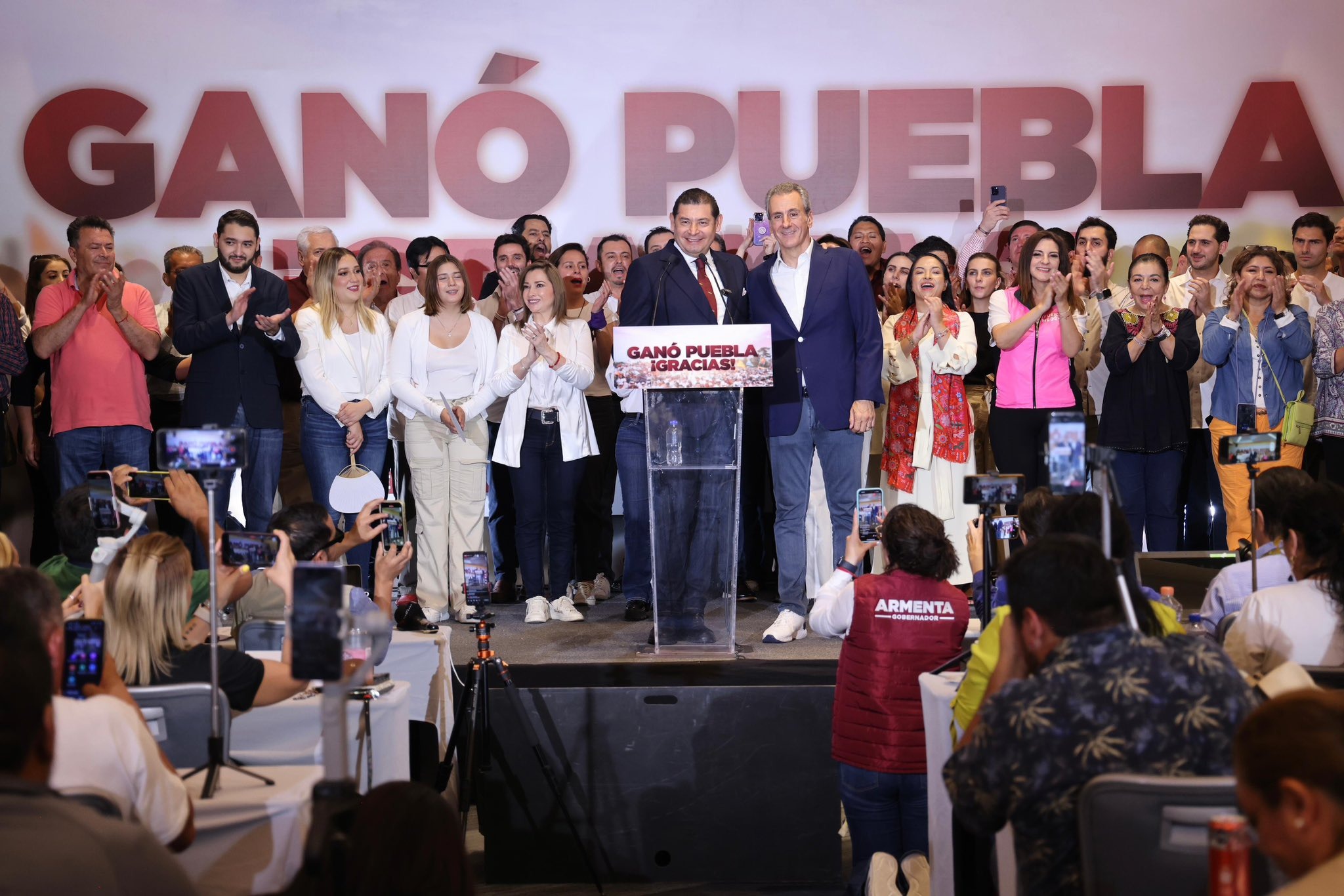 Armenta anuncia triunfo de Morena en Puebla