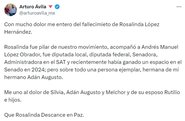 Arturo Avila despide a Rosalinda López Hernández