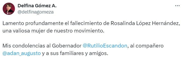 Delfina despide a Rosalinda López Hernández