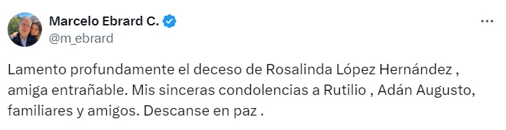 Ebrard despide a Rosalinda López Hernández