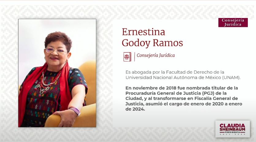 Ernestina Godoy en el gabinete 