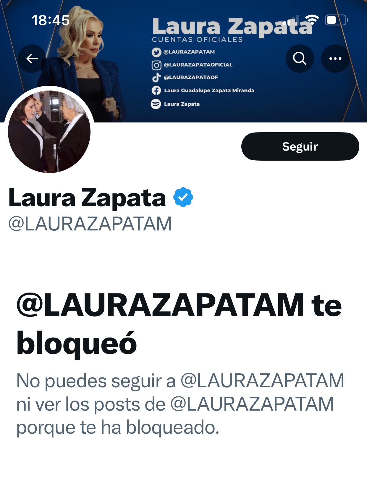 Laura Zapata bloquea a Héctor Suárez