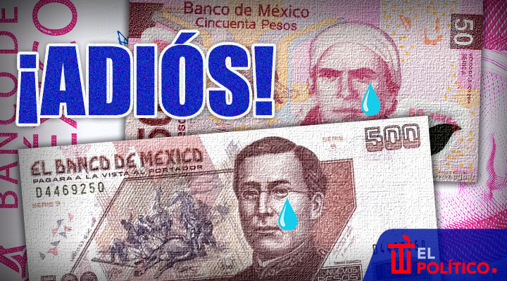Los billetes que saldrán de circulación en México
