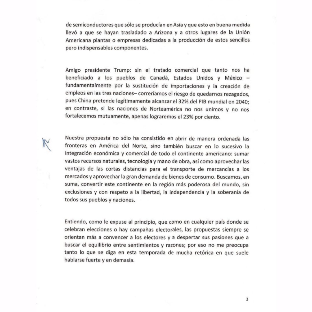 ¿Qué dice carta de AMLO a Trump?