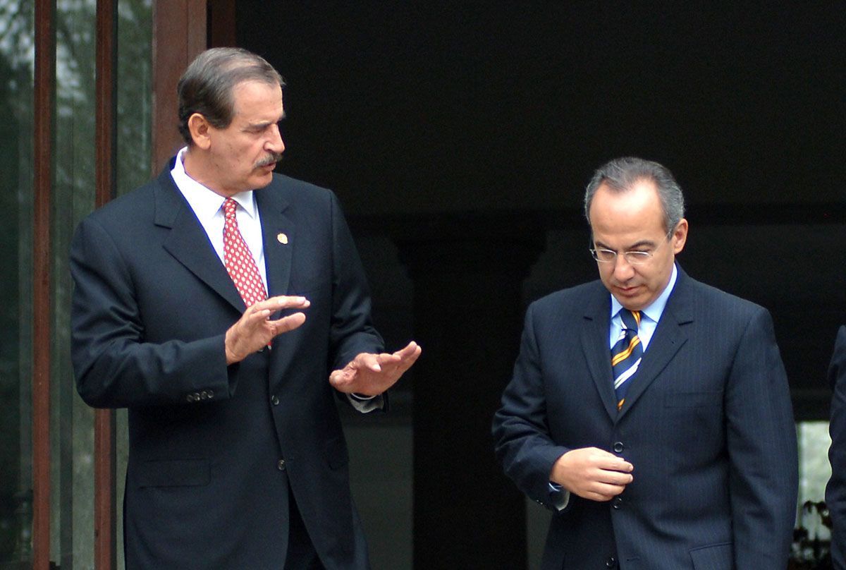 Vicente Fox con Felipe Calderón