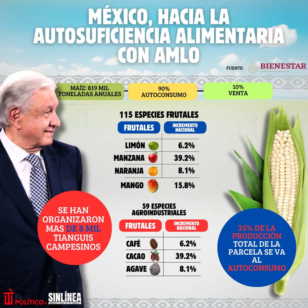 Infografía México rumbo a la autosuficiencia alimentaria con AMLO