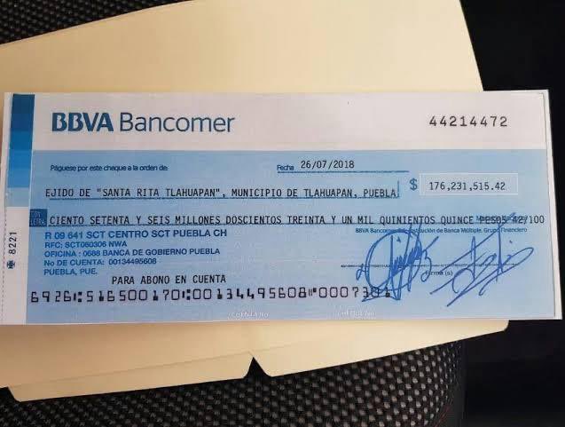 Cheque Carlos Sánchez Alpízar