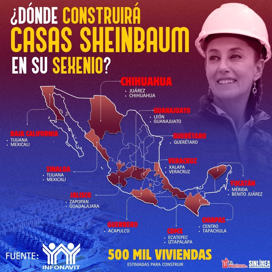 Aquí construirá Sheinbaum las casas Infonavit