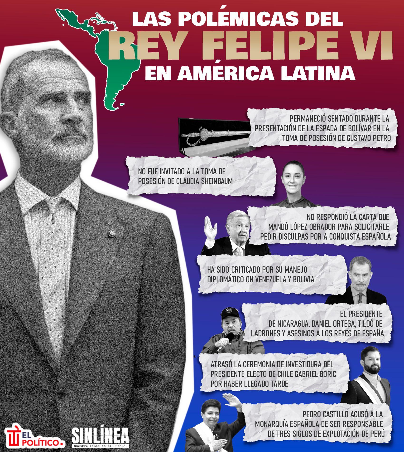 Infografía rey Felipe VI: polémicas en América Latina 