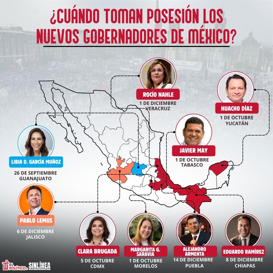 Infografía la toma de posesión de nuevos gobernadores 2024 