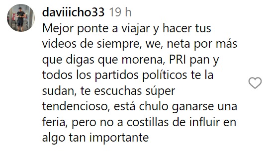 Usuarios recomendaron que abandonara temas políticos