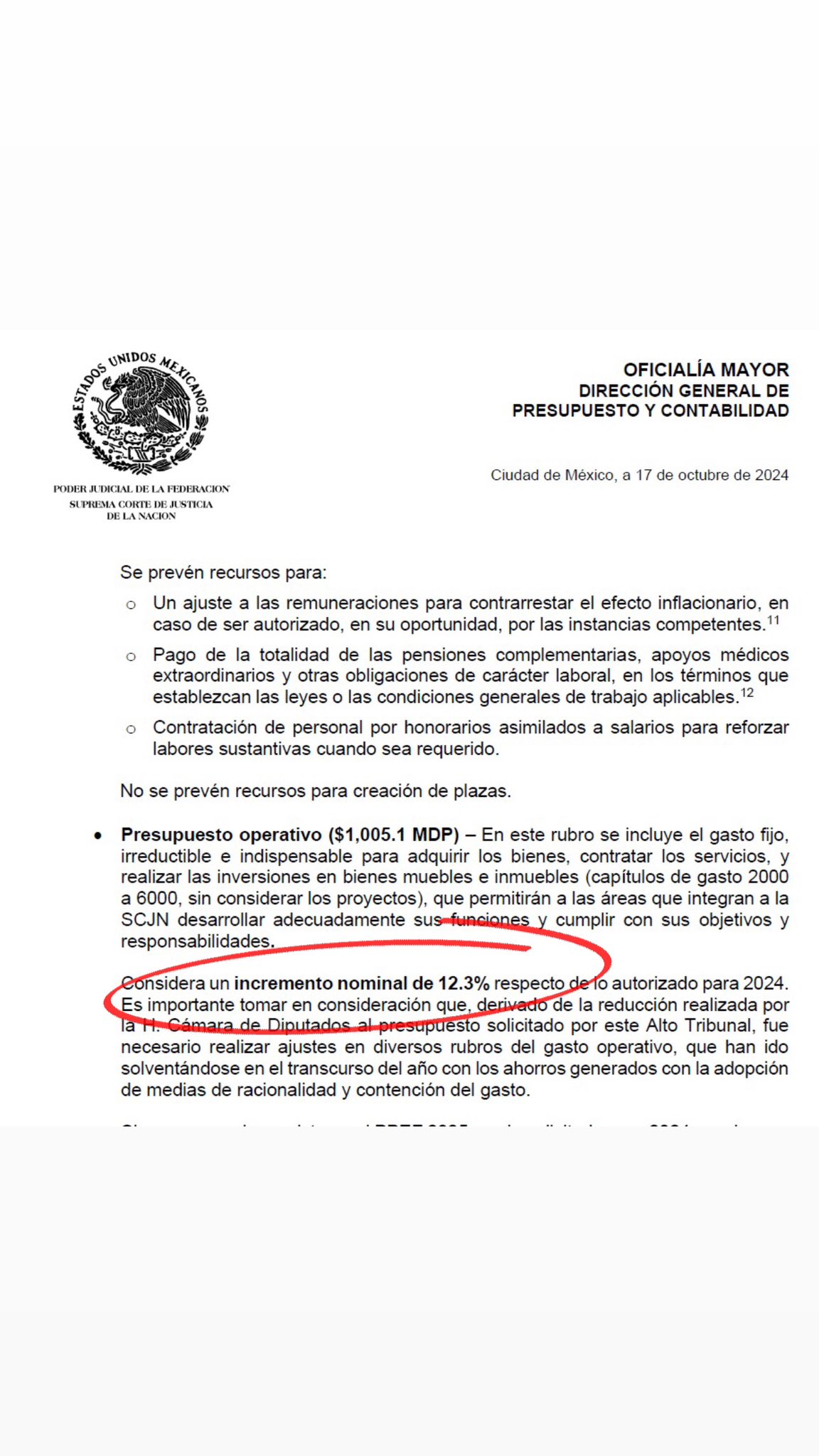 Aumento salarial de la SCJN