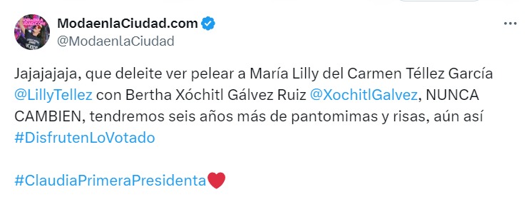 Lilly Téllez no cambia