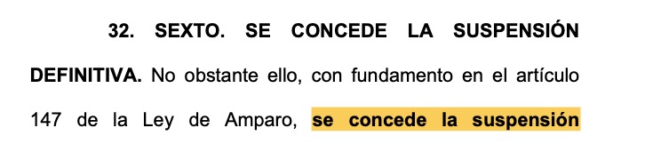 MC obtiene suspensión definitiva contra la reforma judicial