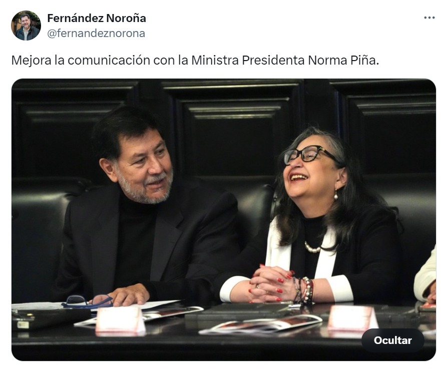 Noroña, publicación en X