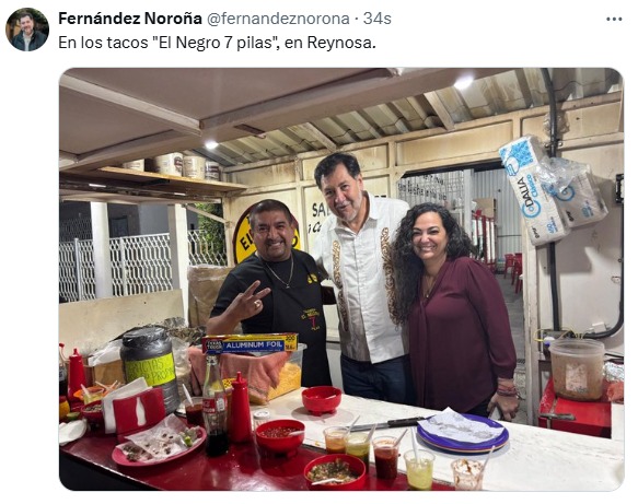 Noroña continuó con gira en Tamulipas tras incendio de camioneta