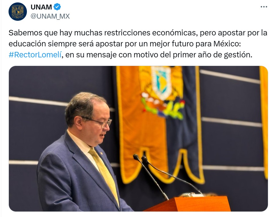 UNAM publicación en redes