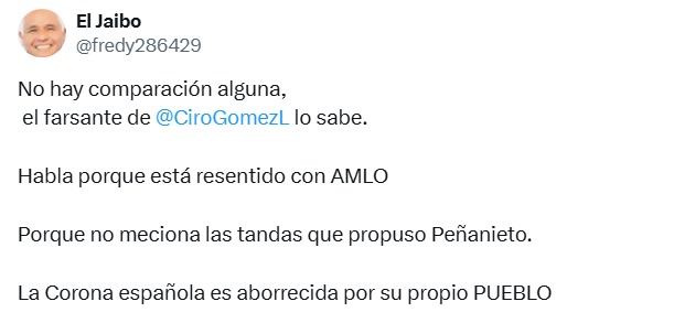 Usuarios critican a Ciro Gómez