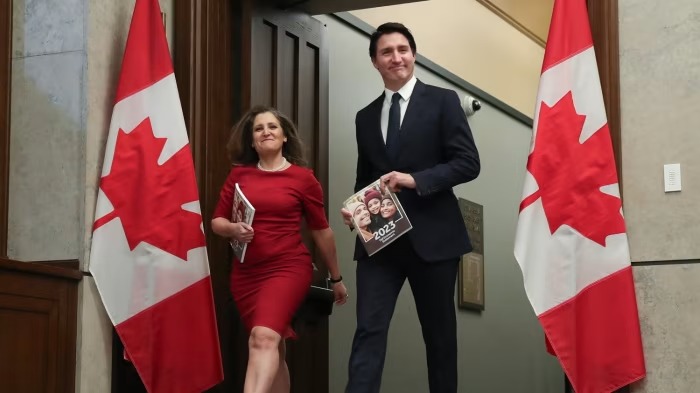 Justin Trudeau y Chrystia Freeland