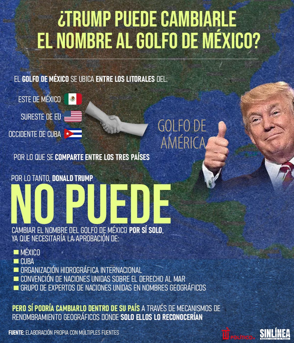 Infografía ¿Donald Trump podría cambiar el nombre al Golfo de México? 