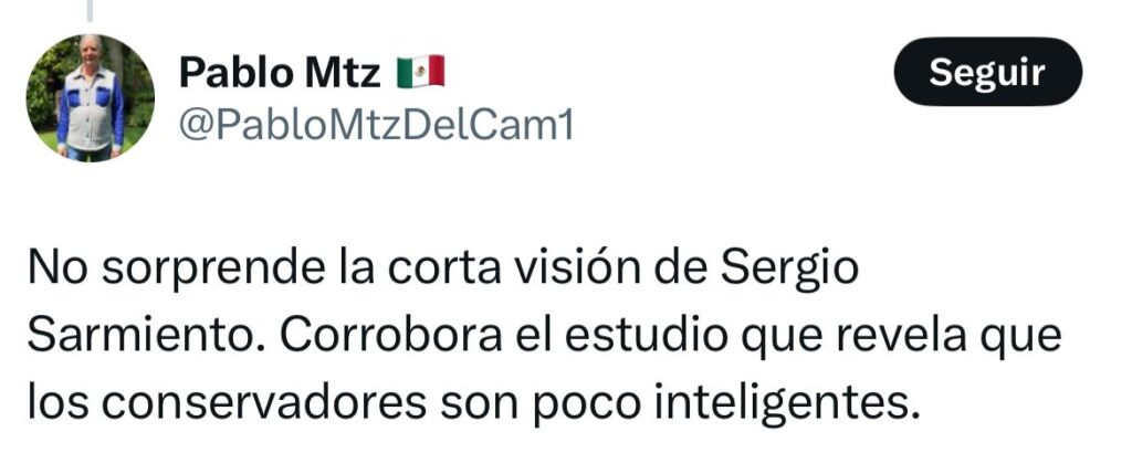 Sergio Sarmiento tiene corta visión