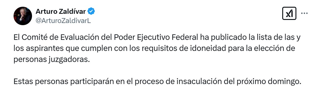 Arturo Zaldívar revela listados Comité Ejecutivo